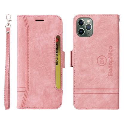 For iPhone 11 Pro Max BETOPNICE Dual-side Buckle Leather Phone Case(Pink)