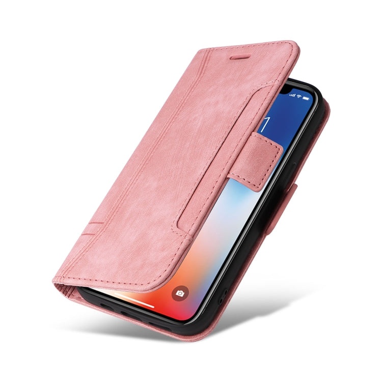 For iPhone X / XS BETOPNICE Dual-side Buckle Leather Phone Case(Pink)