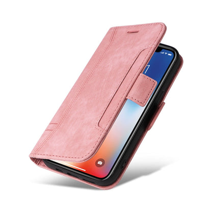 For iPhone X / XS BETOPNICE Dual-side Buckle Leather Phone Case(Pink)