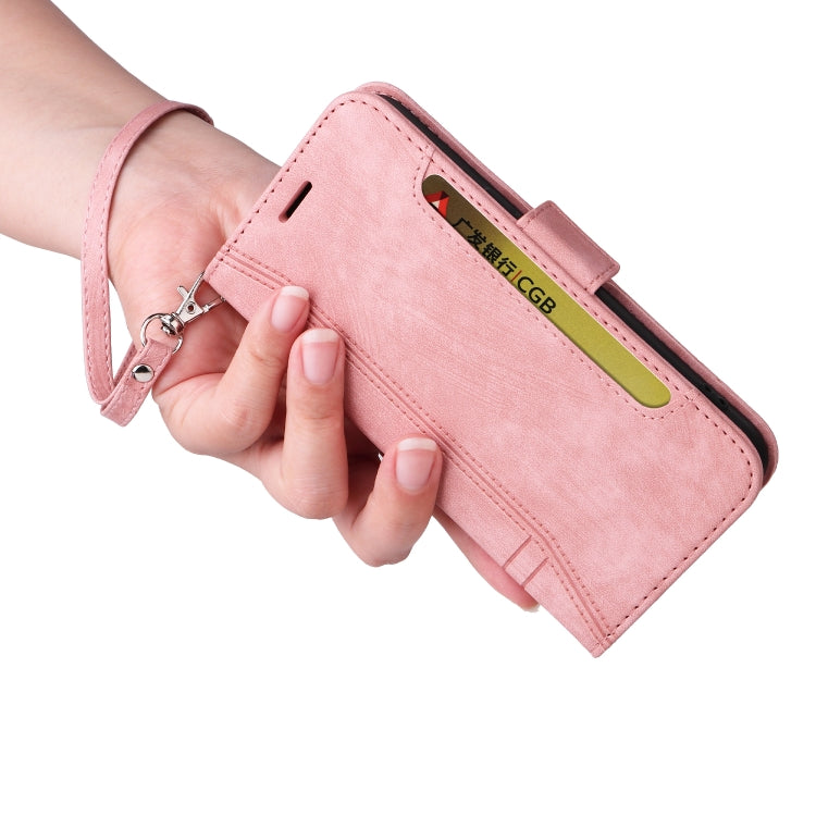 For iPhone X / XS BETOPNICE Dual-side Buckle Leather Phone Case(Pink)