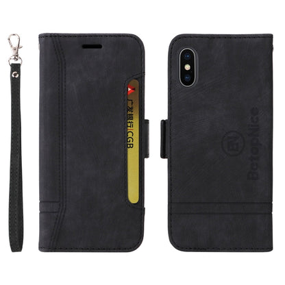 For iPhone XR BETOPNICE Dual-side Buckle Leather Phone Case(Black)