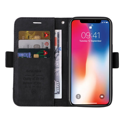 For iPhone XR BETOPNICE Dual-side Buckle Leather Phone Case(Black)