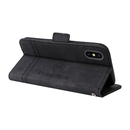 For iPhone XR BETOPNICE Dual-side Buckle Leather Phone Case(Black)