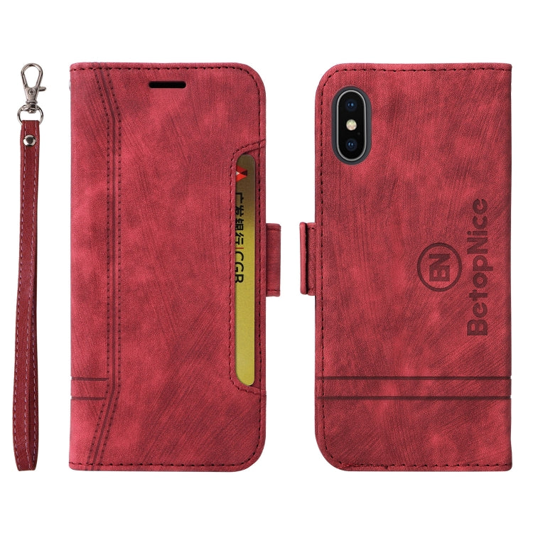 For iPhone XR BETOPNICE Dual-side Buckle Leather Phone Case(Red)