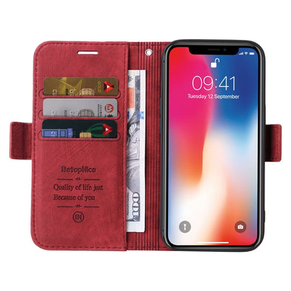For iPhone XR BETOPNICE Dual-side Buckle Leather Phone Case(Red)