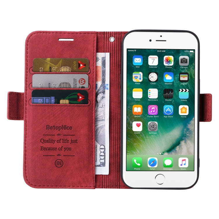 For iPhone 7 Plus / 8 Plus BETOPNICE Dual-side Buckle Leather Phone Case(Red)