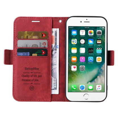 For iPhone 7 Plus / 8 Plus BETOPNICE Dual-side Buckle Leather Phone Case(Red)