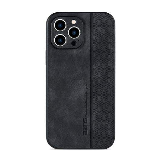 For iPhone 12 Pro Max AZNS 3D Embossed Skin Feel Phone Case(Black)