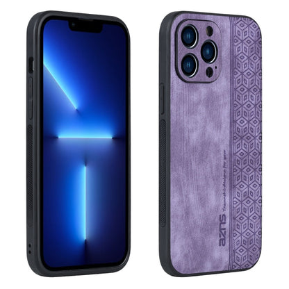 Pour iPhone 12 Pro Max Étui de téléphone AZNS 3D Embossé Doux au toucher (Violet)