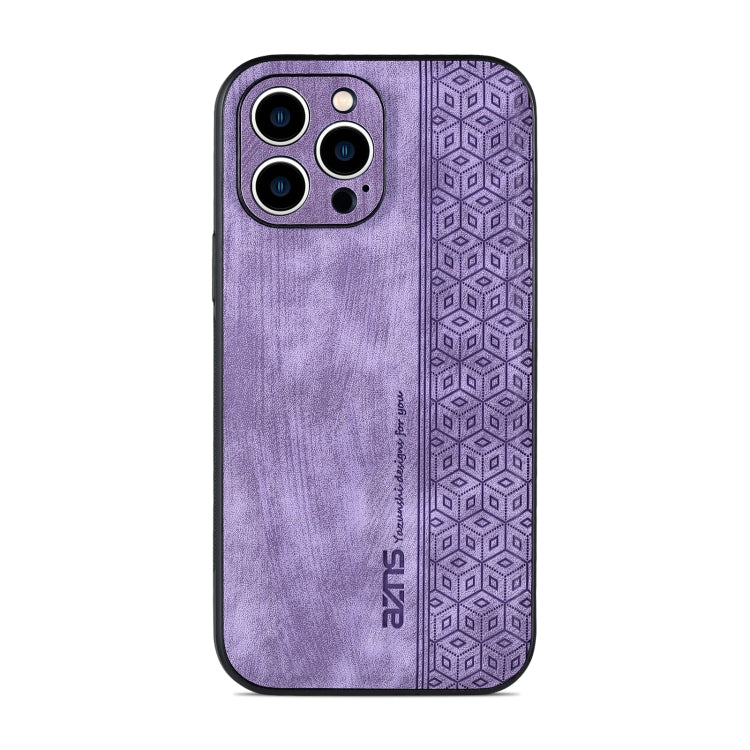 Pour iPhone 12 Pro Max Étui de téléphone AZNS 3D Embossé Doux au toucher (Violet)