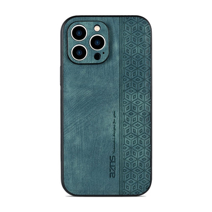 For iPhone 12 Pro AZNS 3D Embossed Skin Feel Phone Case(Dark Green)