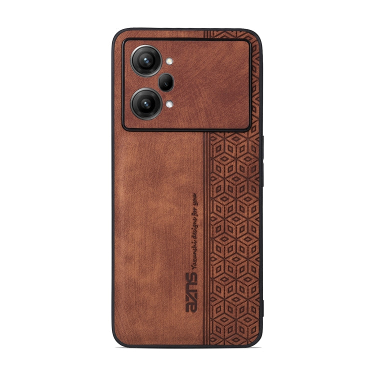 For OPPO K10 Pro 5G AZNS 3D Embossed Skin Feel Phone Case(Brown)