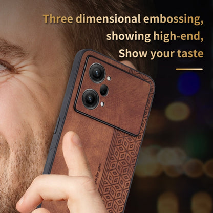 For OPPO K10 Pro 5G AZNS 3D Embossed Skin Feel Phone Case(Brown)