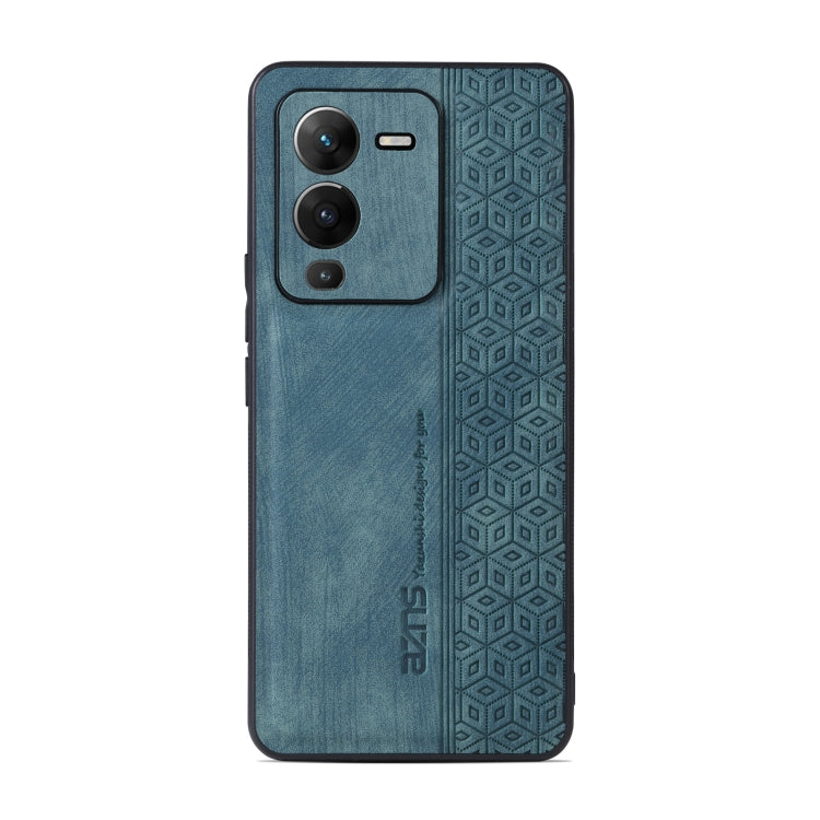 Pour coque de téléphone vivo S15 Pro AZNS 3D gaufré, toucher peau (vert foncé)