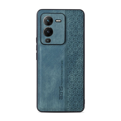 Pour coque de téléphone vivo S15 Pro AZNS 3D gaufré, toucher peau (vert foncé)