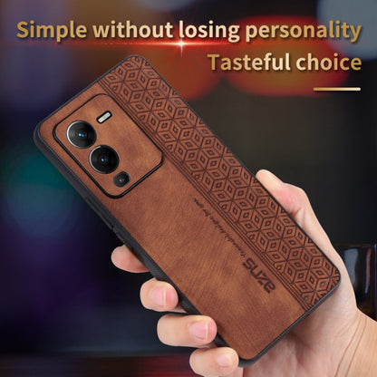 Pour coque de téléphone vivo S15 Pro AZNS 3D gaufré, toucher peau (vert foncé)