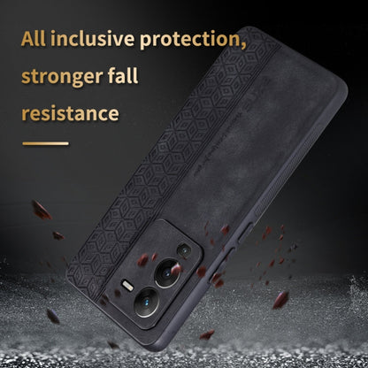 Pour coque de téléphone vivo S15 Pro AZNS 3D gaufré, toucher peau (vert foncé)