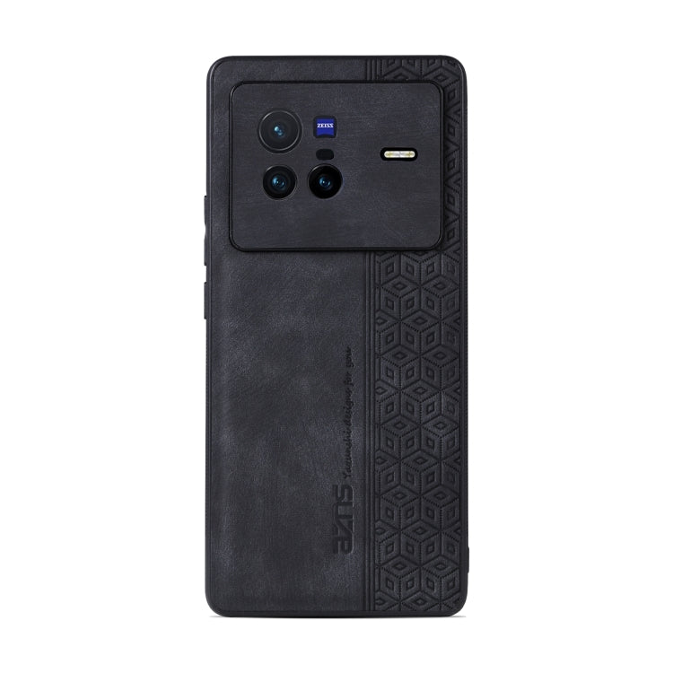 For vivo X80 AZNS 3D Embossed Skin Feel Phone Case(Black)