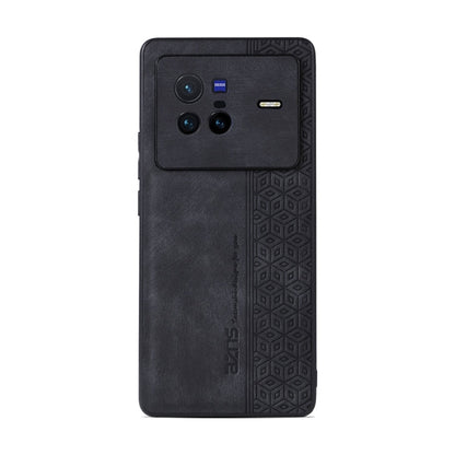 For vivo X80 AZNS 3D Embossed Skin Feel Phone Case(Black)