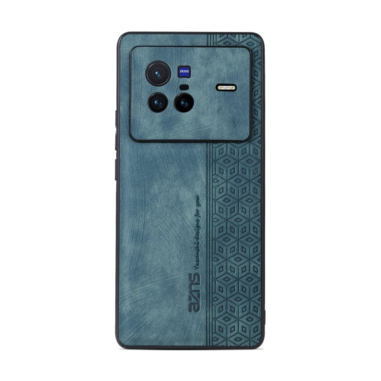 For vivo X80 AZNS 3D Embossed Skin Feel Phone Case(Dark Green)