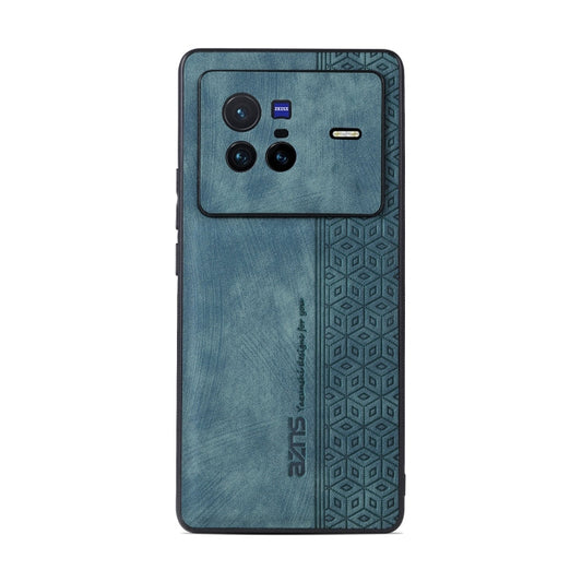For vivo X80 AZNS 3D Embossed Skin Feel Phone Case(Dark Green)
