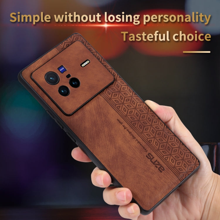 For vivo X80 AZNS 3D Embossed Skin Feel Phone Case(Black)