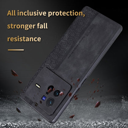 For vivo X80 AZNS 3D Embossed Skin Feel Phone Case(Black)