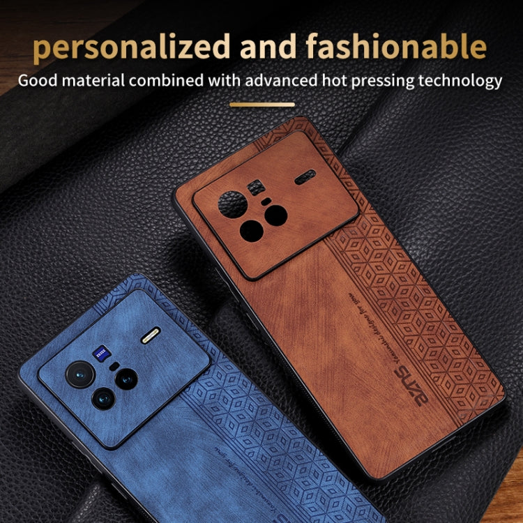 For vivo X80 AZNS 3D Embossed Skin Feel Phone Case(Black)