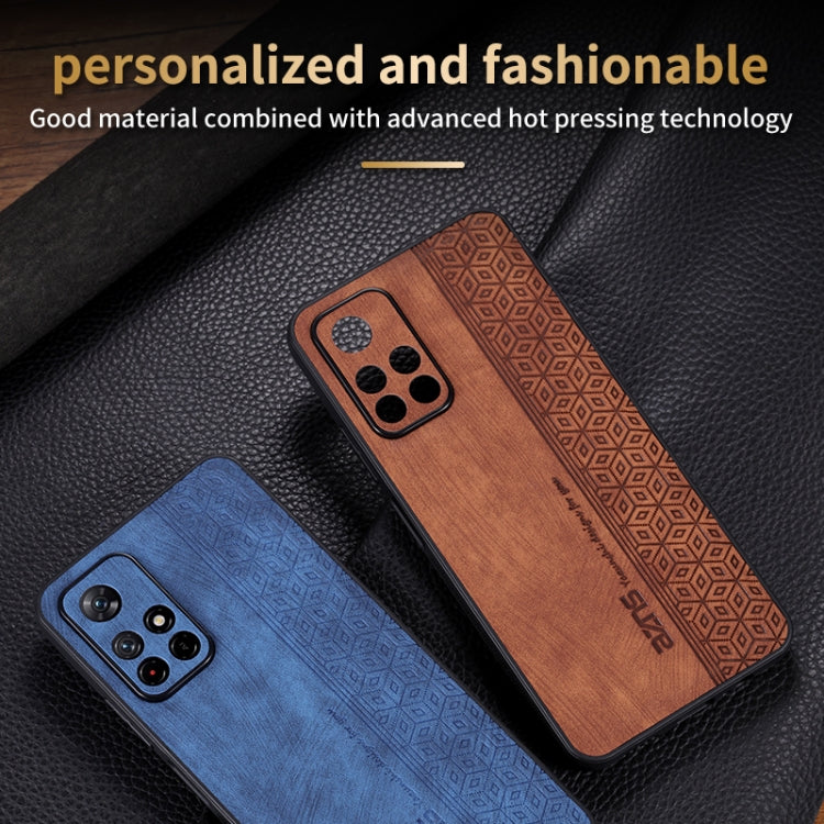 For Xiaomi Redmi Note 11T 5G AZNS 3D Embossed Skin Feel Phone Case(Brown)