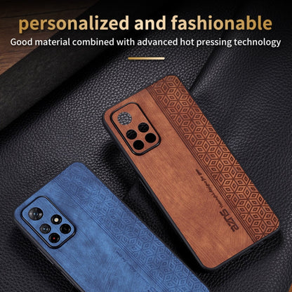 For Xiaomi Redmi Note 11T 5G AZNS 3D Embossed Skin Feel Phone Case(Brown)