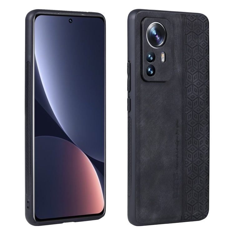 Pour Xiaomi 12 Lite Coque de téléphone AZNS 3D gaufrée toucher peau (noir)