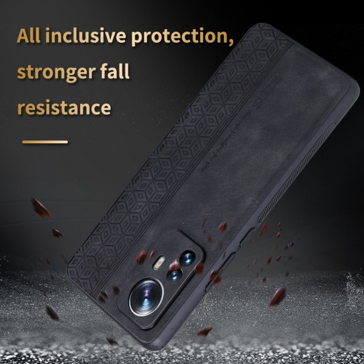 Pour Xiaomi 12 Lite Coque de téléphone AZNS 3D gaufrée toucher peau (noir)