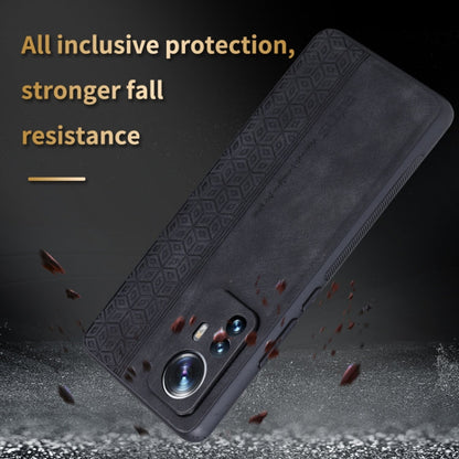 Pour Xiaomi 12 Lite Coque de téléphone AZNS 3D gaufrée toucher peau (noir)