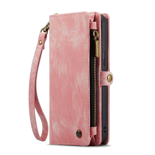 Pour iPhone 14 Étui de téléphone en cuir multifonctionnel détachable CaseMe 008 (Rose)