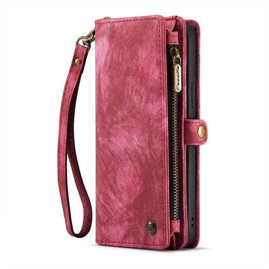 Pour iPhone 14 Plus Étui portefeuille en cuir multifonction détachable CaseMe 008 (Rouge)
