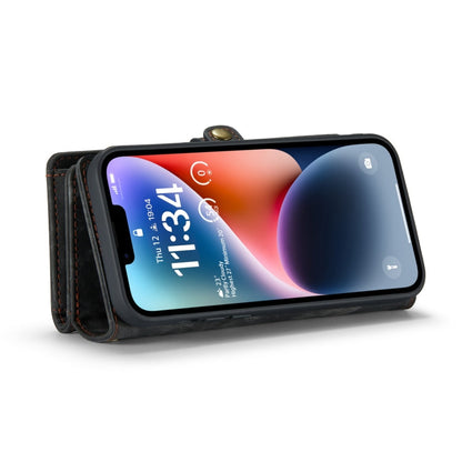 Pour iPhone 14 Plus Étui portefeuille en cuir multifonctionnel détachable CaseMe 008 (Noir)