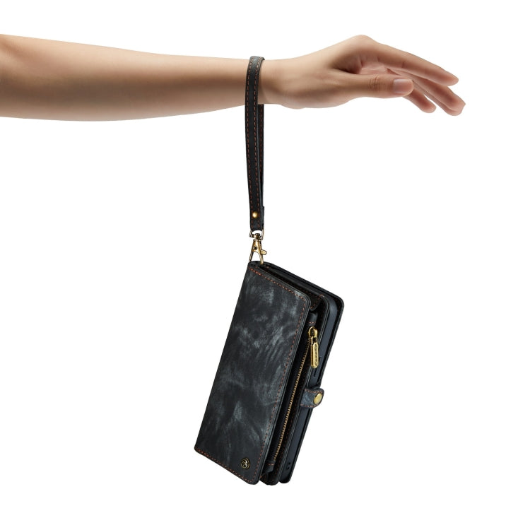 Pour iPhone 14 Plus Étui portefeuille en cuir multifonctionnel détachable CaseMe 008 (Noir)