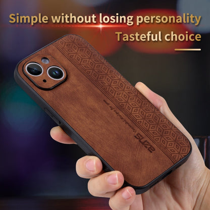 For iPhone 14 AZNS 3D Embossed Skin Feel Phone Case(Black)