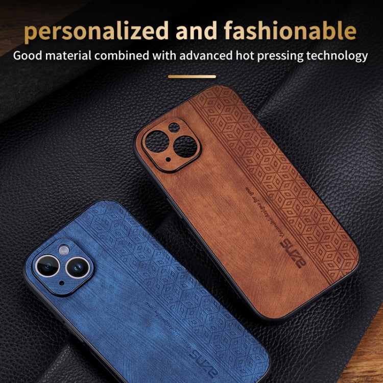 For iPhone 14 AZNS 3D Embossed Skin Feel Phone Case(Black)
