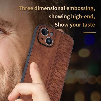 For iPhone 14 AZNS 3D Embossed Skin Feel Phone Case(Black)
