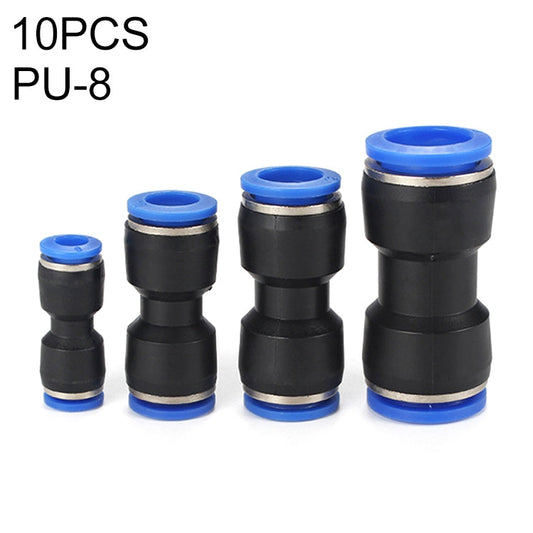 PU-8 LAIZE 10 pcs Connecteur rapide pneumatique droit en plastique PU