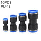 PU-16 LAIZE 10pcs PU Plastic Straight Pneumatic Quick Fitting Connector