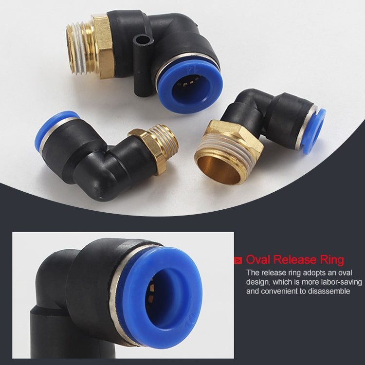 PL16-03 LAIZE Male Thread Elbow Pneumatic Quick Fitting Connector