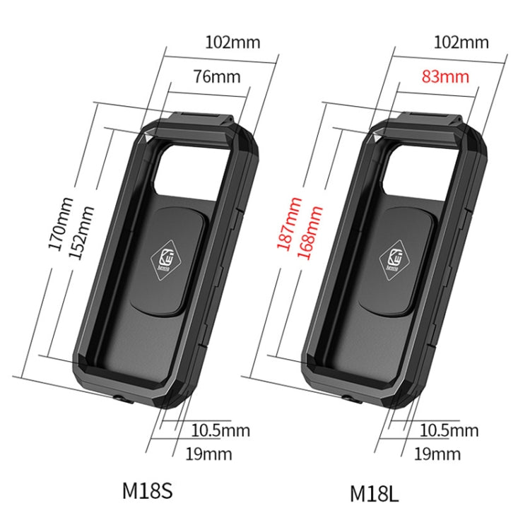 Kewig M18L-QD Motorcycle / Bicycle Waterproof Quick Release Mobile Phone Holder