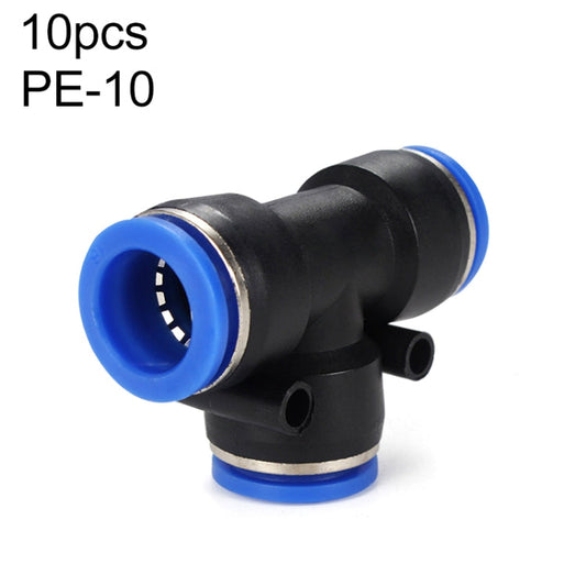 PE-10 LAIZE 10pcs Raccord rapide pneumatique en T en plastique PBT