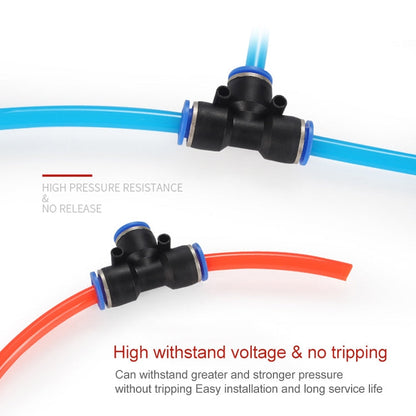 PE-10 LAIZE 10pcs PBT Plastic Tee Joint Pneumatic Quick Fitting Connector