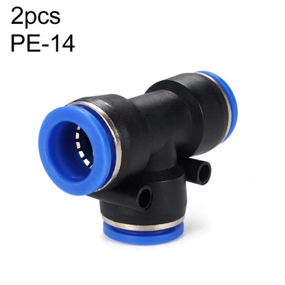 PE-14 LAIZE 2pcs PBT Plastic Tee Joint Pneumatic Quick Fitting Connector