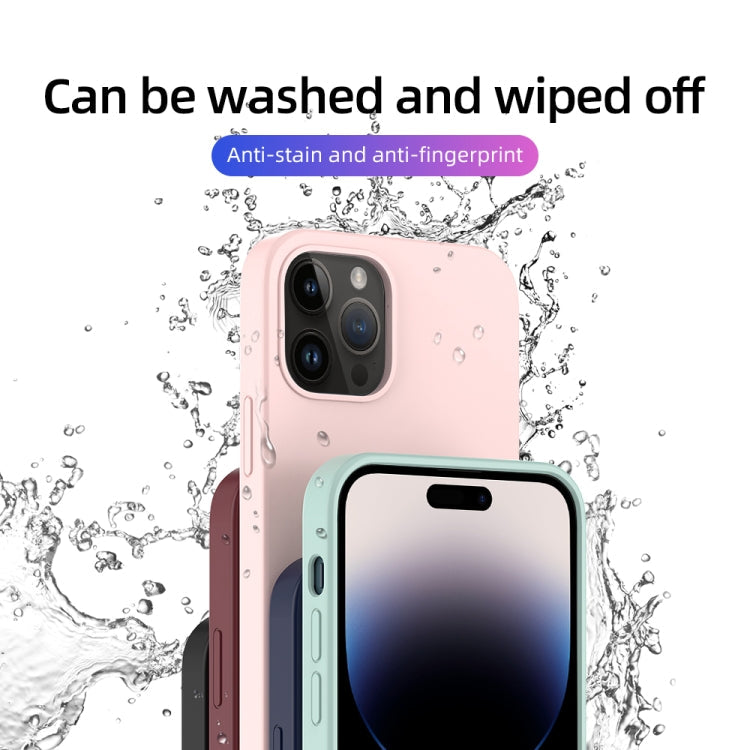 For iPhone 14 Pro Mutural Yuemu Series Liquid Silicone Microfiber Case(Pink)