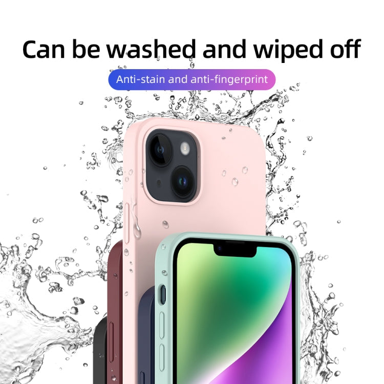 For iPhone 14 Mutural Yuemu Series Liquid Silicone Microfiber Case(Dark Blue))