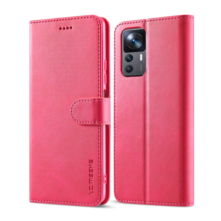 For Xiaomi 12T / 12T Pro LC.IMEEKE Calf Texture Leather Phone Case(Red)